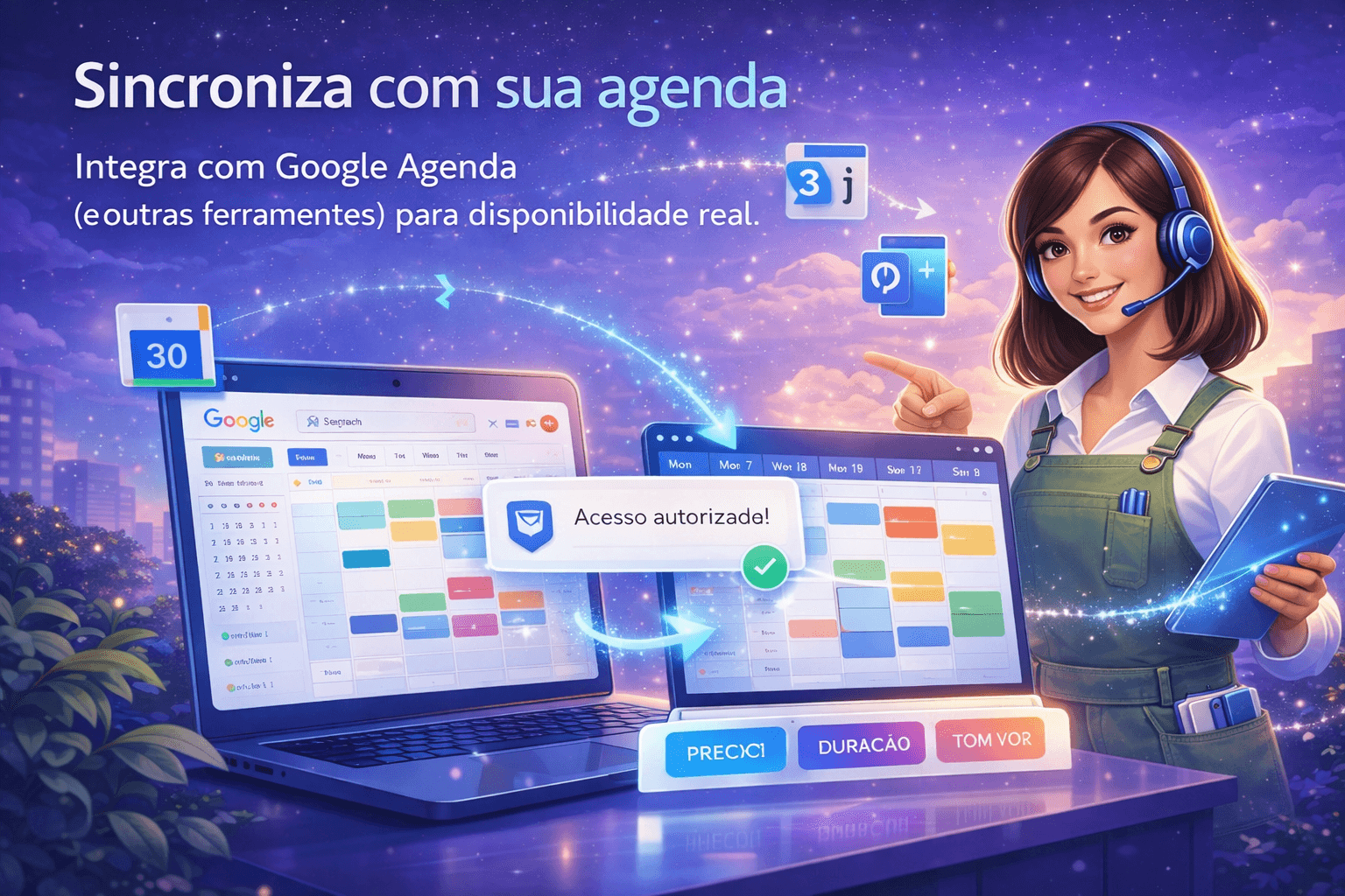 Sincroniza com sua agenda