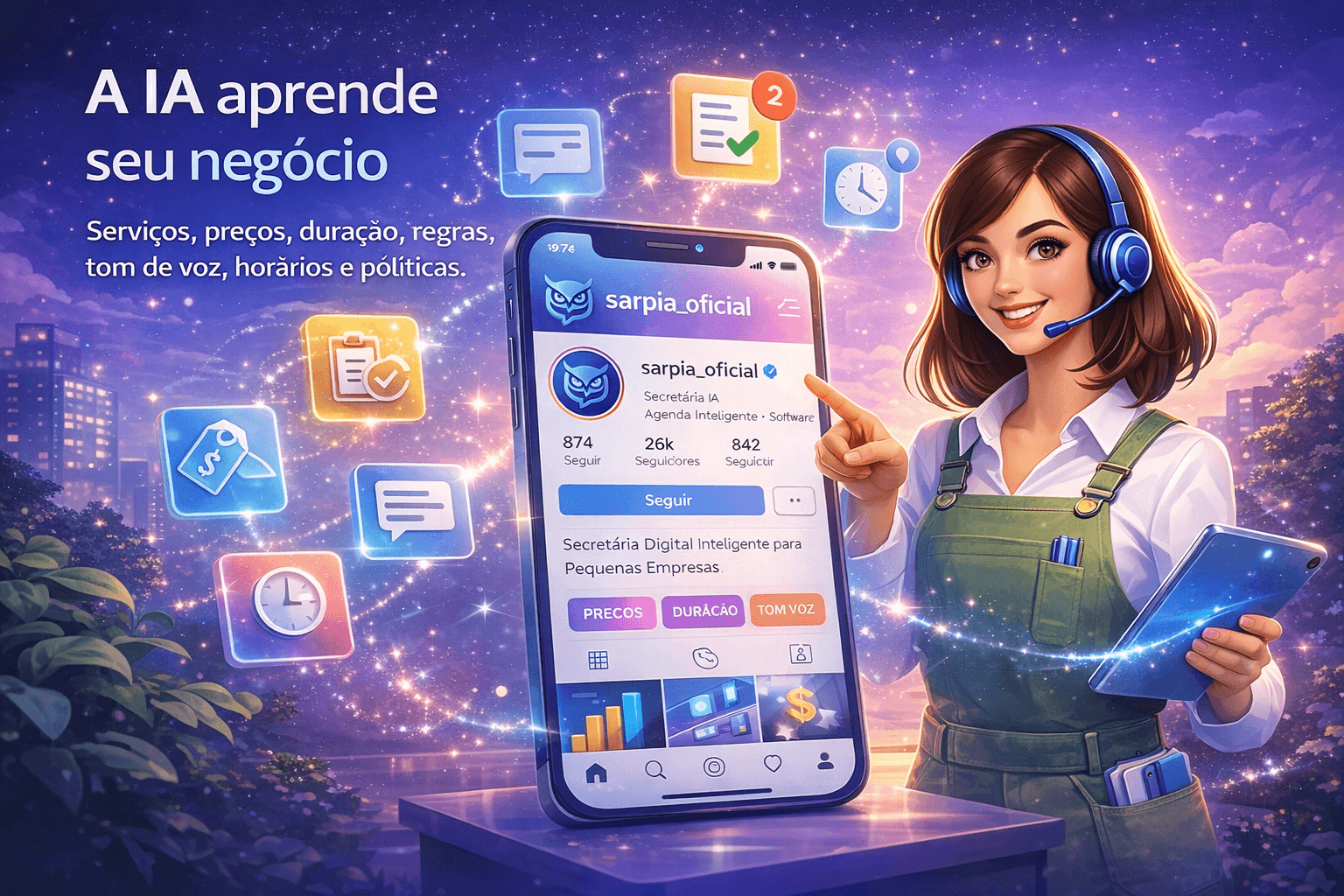 A IA aprende seu negócio