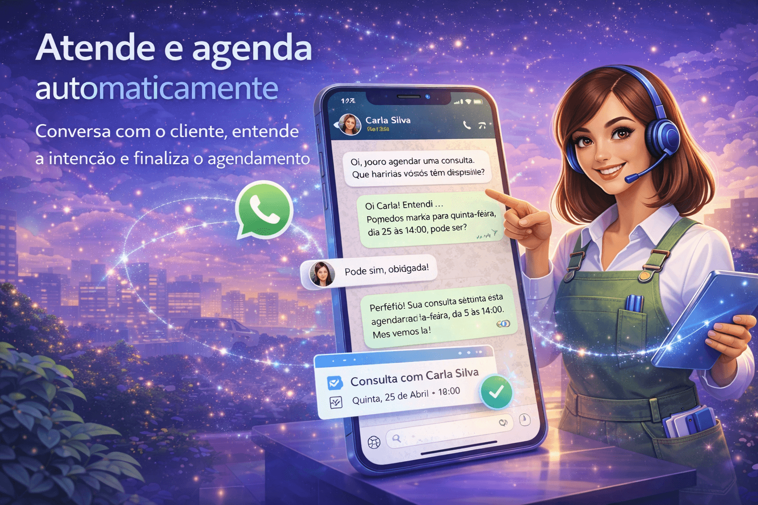 Atende e agenda automaticamente